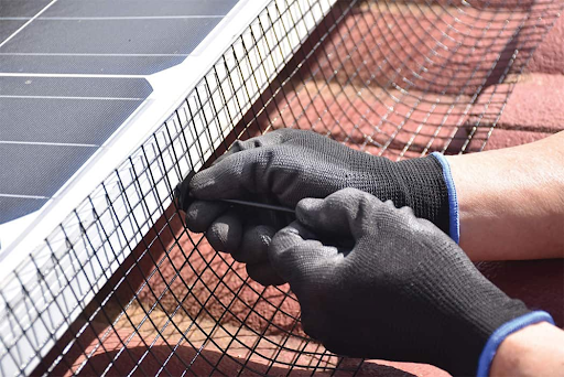 Mesh guards for solar panel protection are specially designed, durable net-like barriers installed over solar panels to absorb and reduce the impact of hailstones, thereby preventing damage and maintaining panel efficiency.